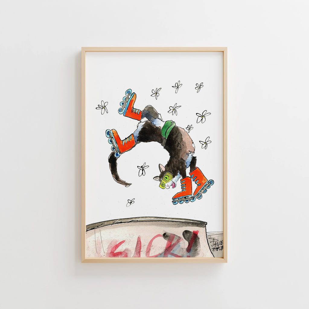Rollerblading Cat